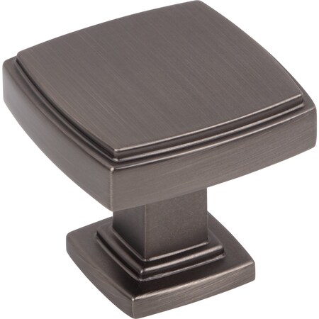 Jeffrey Alexander 1-1/4" Overall Length Brushed Pewter Square Renzo Cabinet Knob 141BNBDL